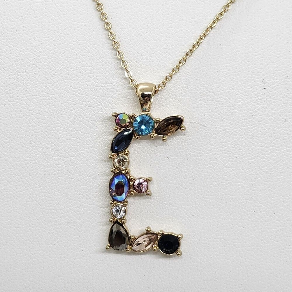 Bella‎ Jack Initial "E" Rhinestone Necklace